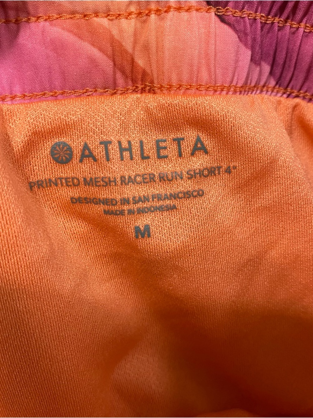 Athleta Make a Splash Pink Mesh Racer Running Shorts Womens M - 4" Inseam - Picture 5 of 5